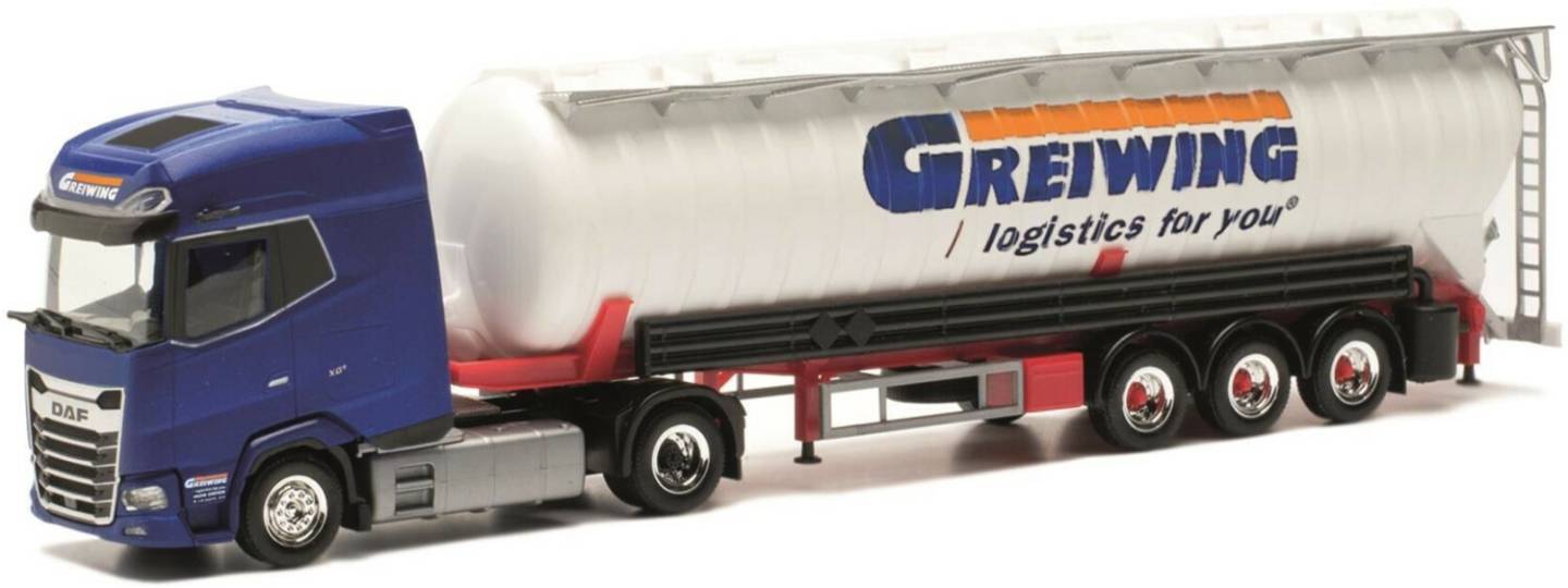 Modellfahrzeuge Herpa DAF XG+ Saugsilo-Sattelzug Greiwing 1:87 (954709)